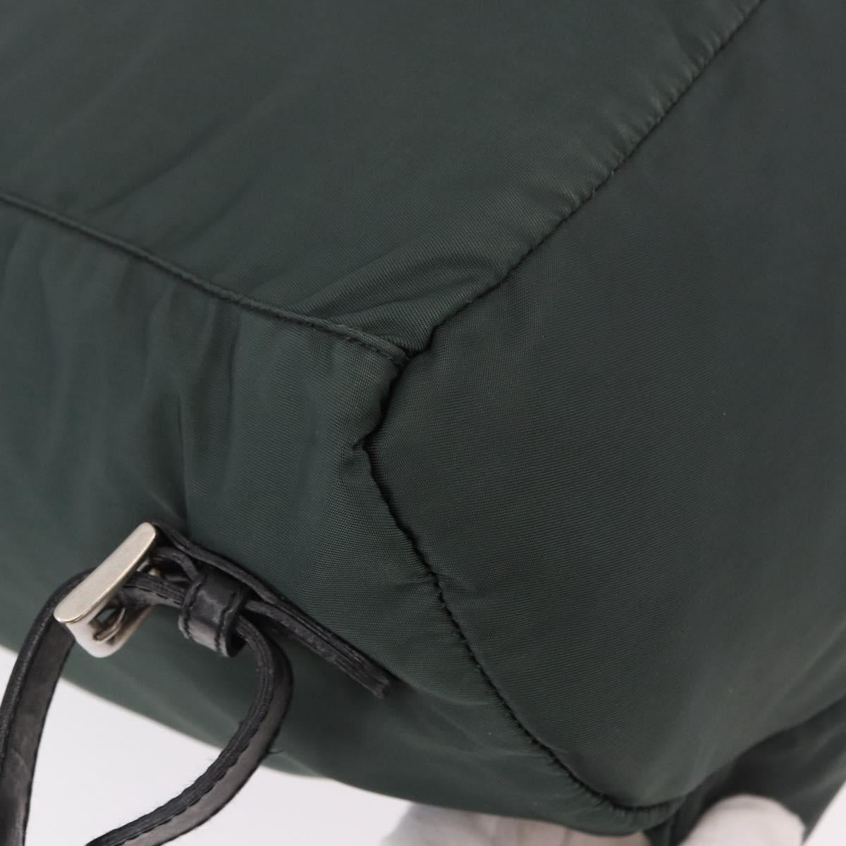 PRADA Backpack Nylon Green Silver Auth 191731A