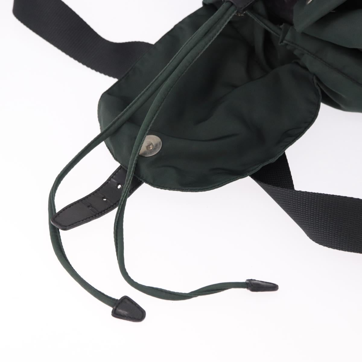 PRADA Backpack Nylon Green Silver Auth 191731A