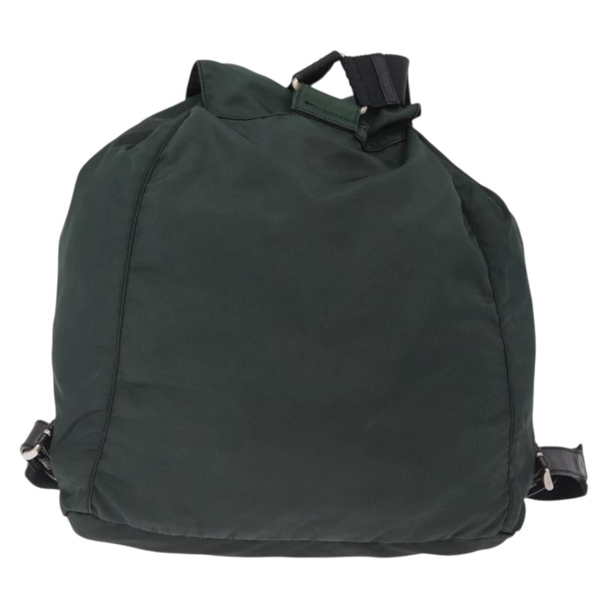 PRADA Backpack Nylon Green Silver Auth 191731A