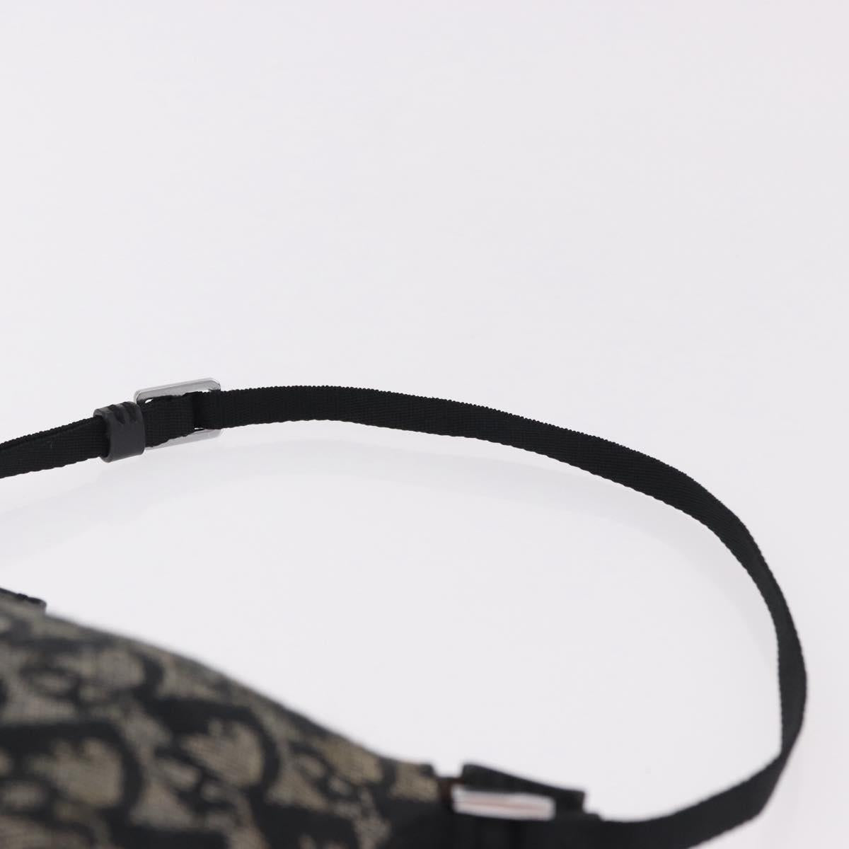Christian Dior Trotter Canvas Accessory Pouch Black Silver Auth 191735A