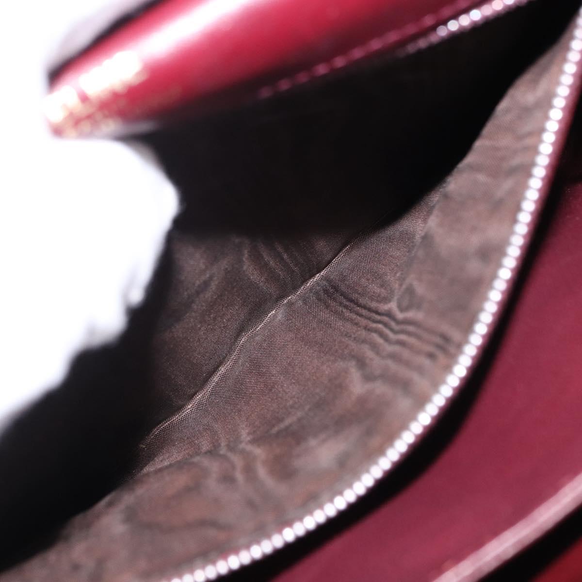 CELINE Horse Carriage Shoulder Bag Leather Bordeaux Gold Tone Auth 191737