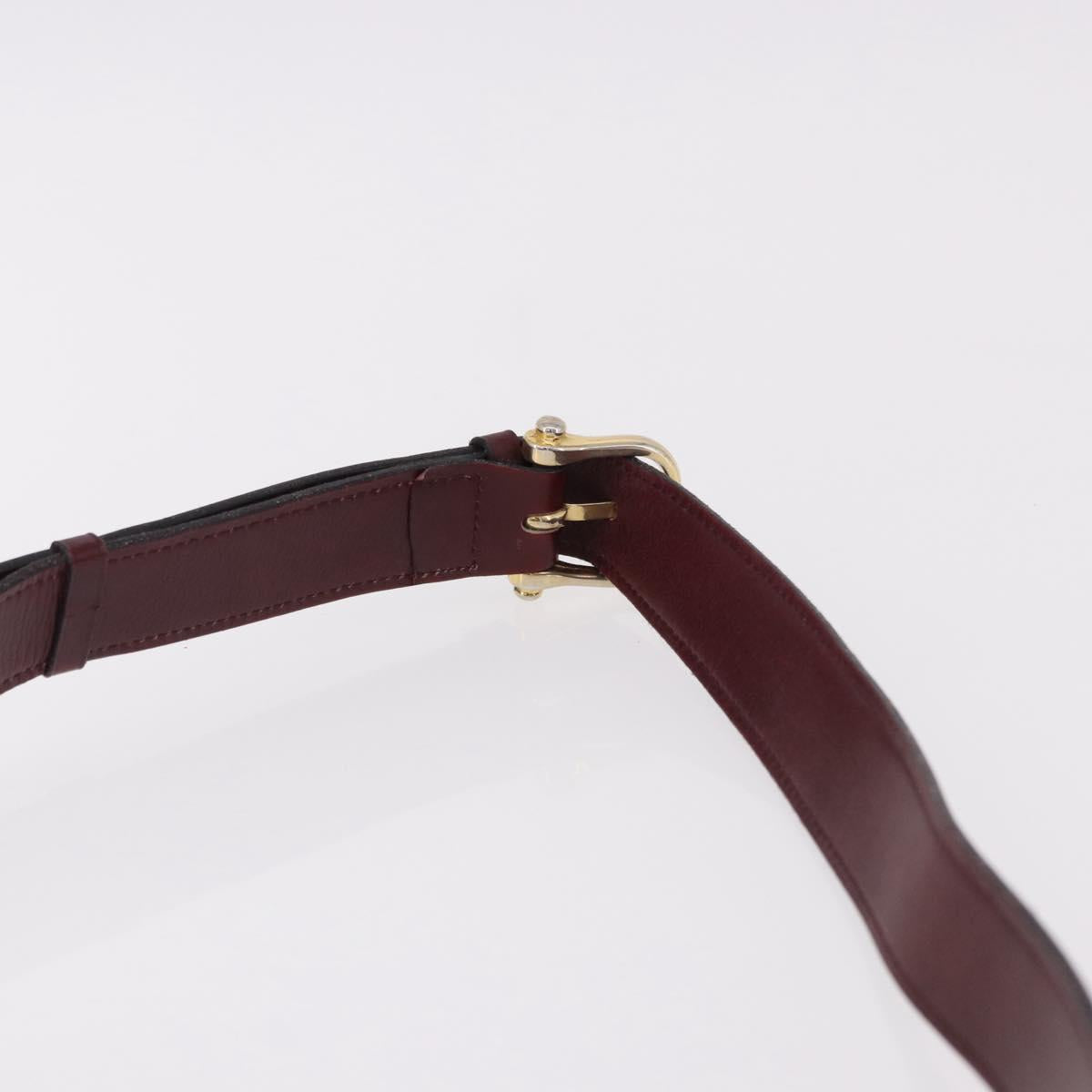 CELINE Horse Carriage Shoulder Bag Leather Bordeaux Gold Tone Auth 191737