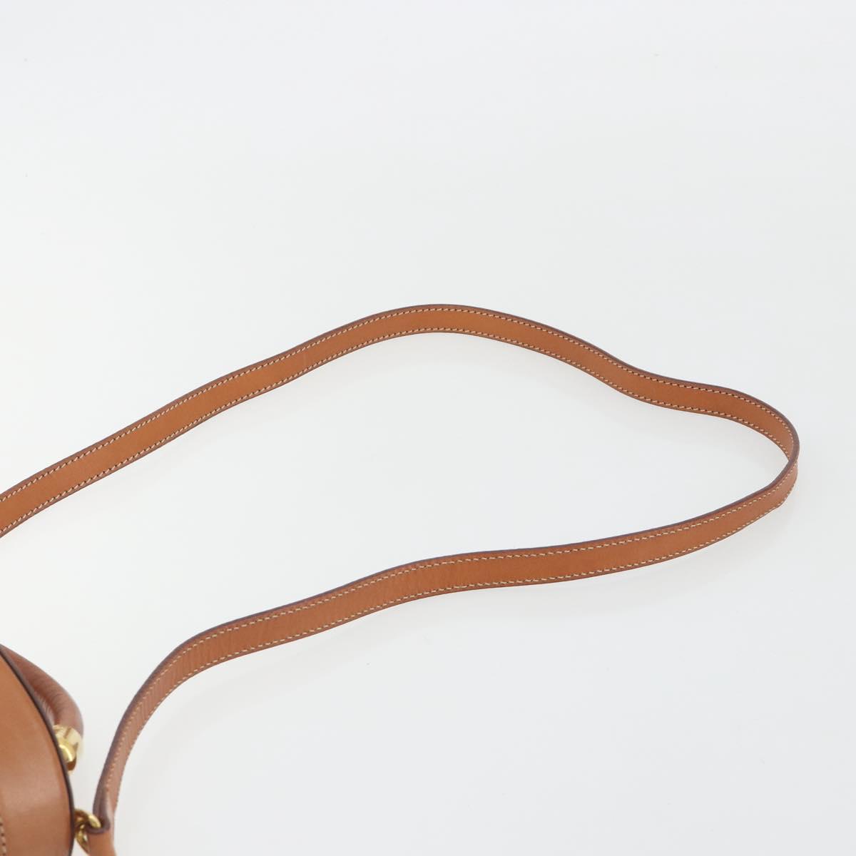 CELINE Macadam Vanity Hand Bag PVC Leather 2way Brown Gold Tone Auth 191738V
