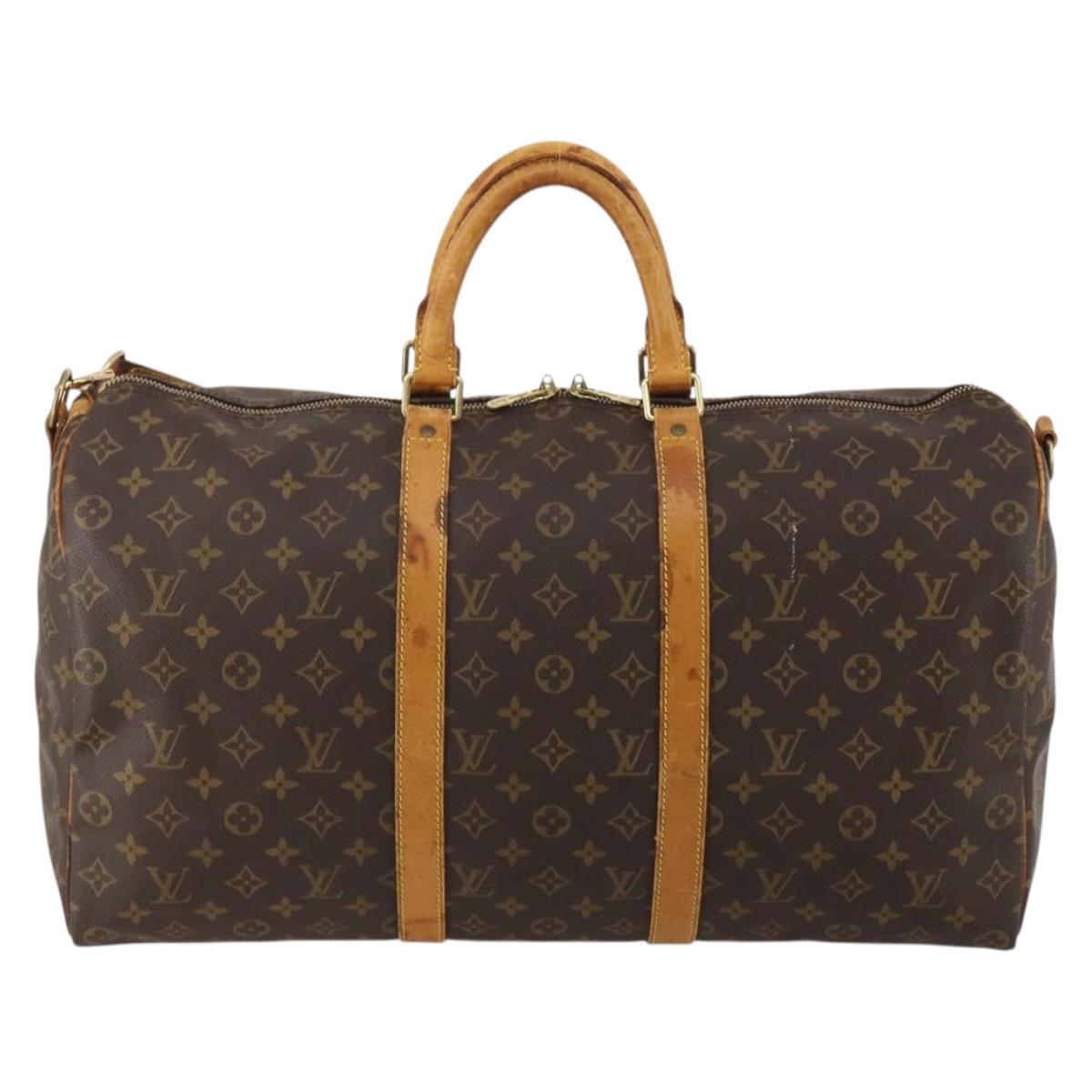 LOUIS VUITTON Monogram Keepall Bandouliere 50 Boston Bag M41416 LV Auth 191741