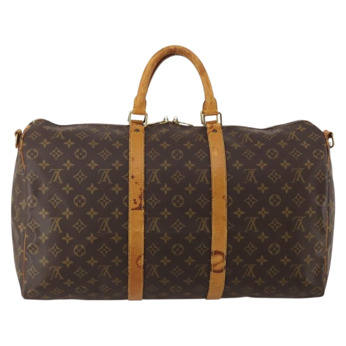 LOUIS VUITTON Monogram Keepall Bandouliere 50 Boston Bag M41416 LV Auth 191741