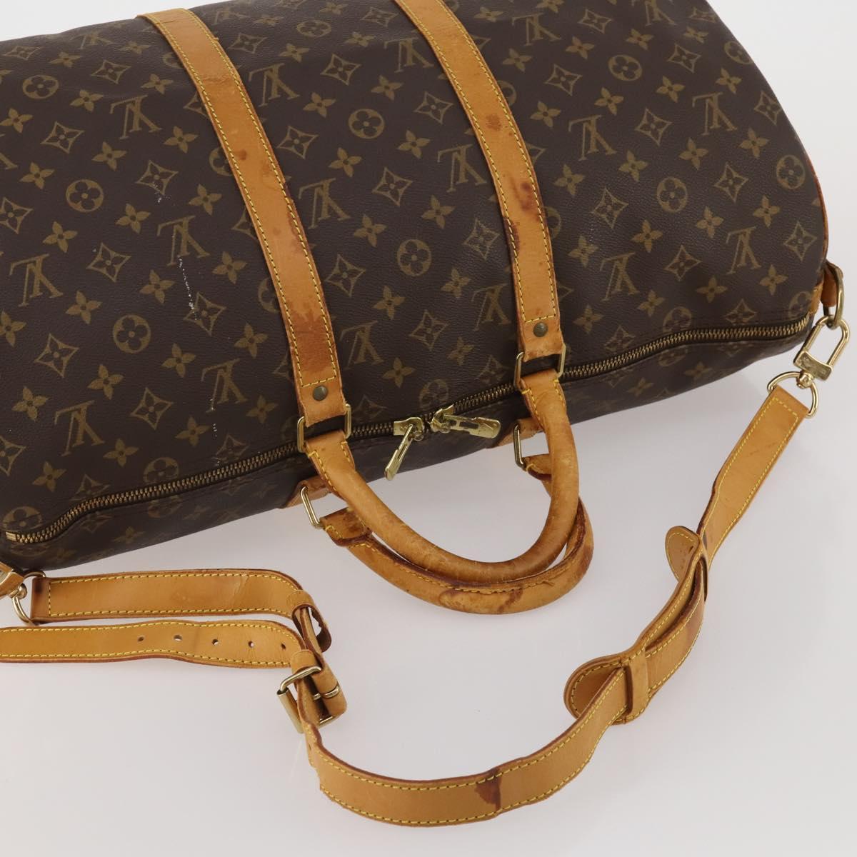 LOUIS VUITTON Monogram Keepall Bandouliere 50 Boston Bag M41416 LV Auth 191741