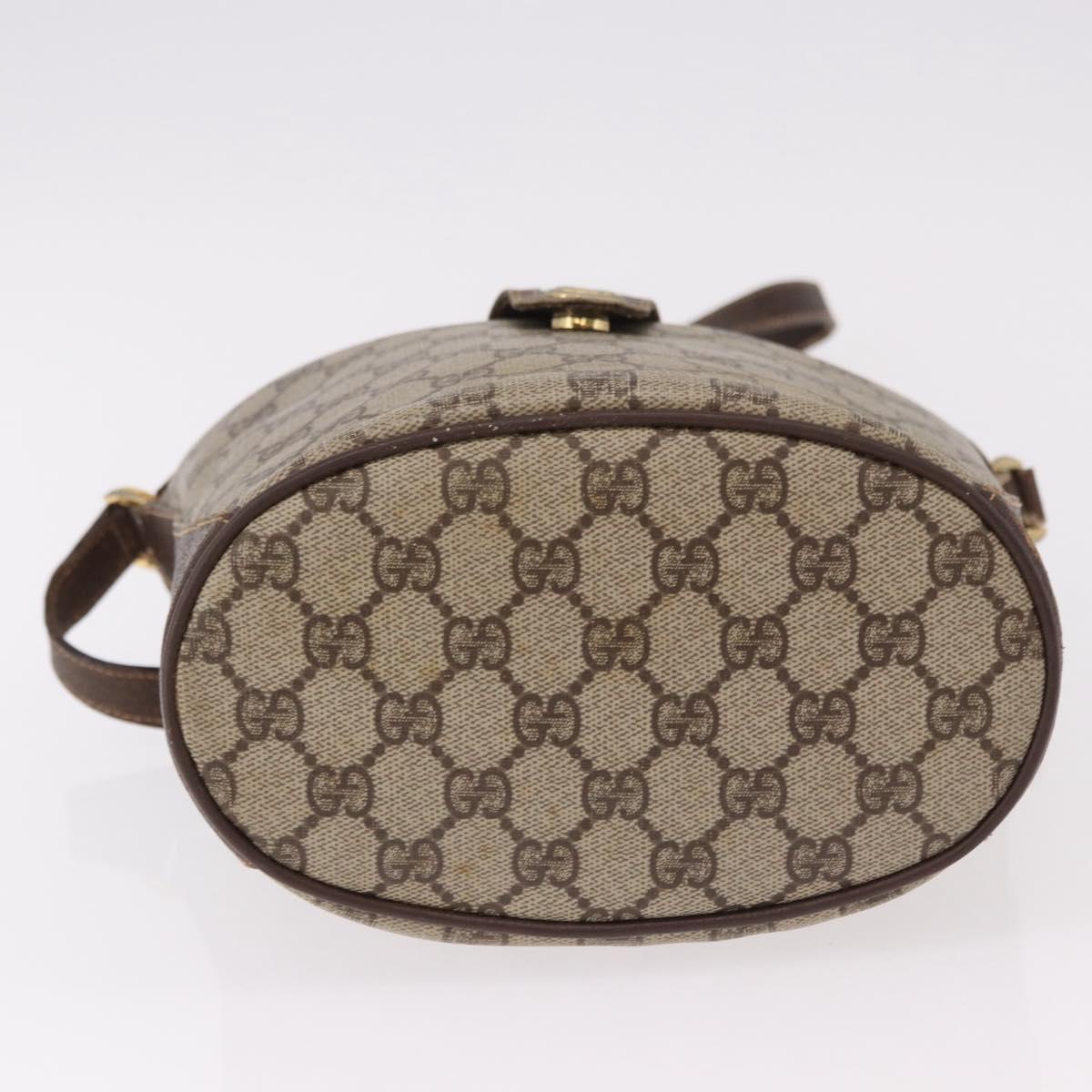 GUCCI GG Supreme Shoulder Bag PVC Leather Beige Gold Tone 904.02.081 Auth 191757