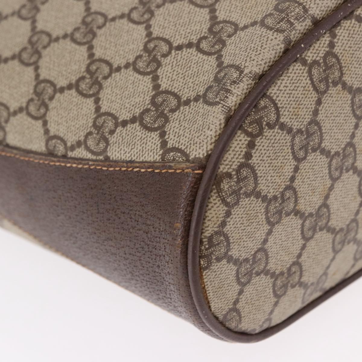 GUCCI GG Supreme Shoulder Bag PVC Leather Beige Gold Tone 904.02.081 Auth 191757