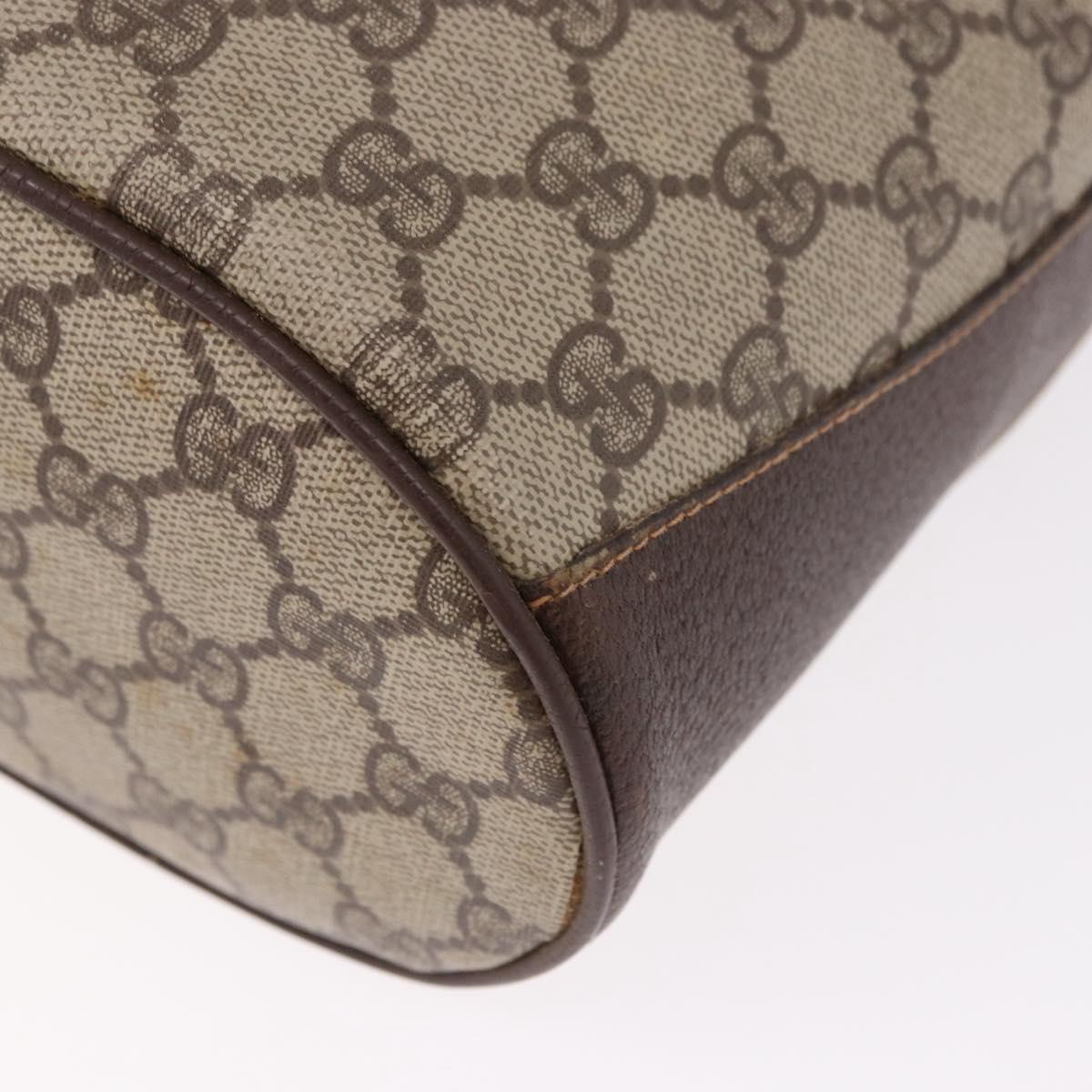 GUCCI GG Supreme Shoulder Bag PVC Leather Beige Gold Tone 904.02.081 Auth 191757