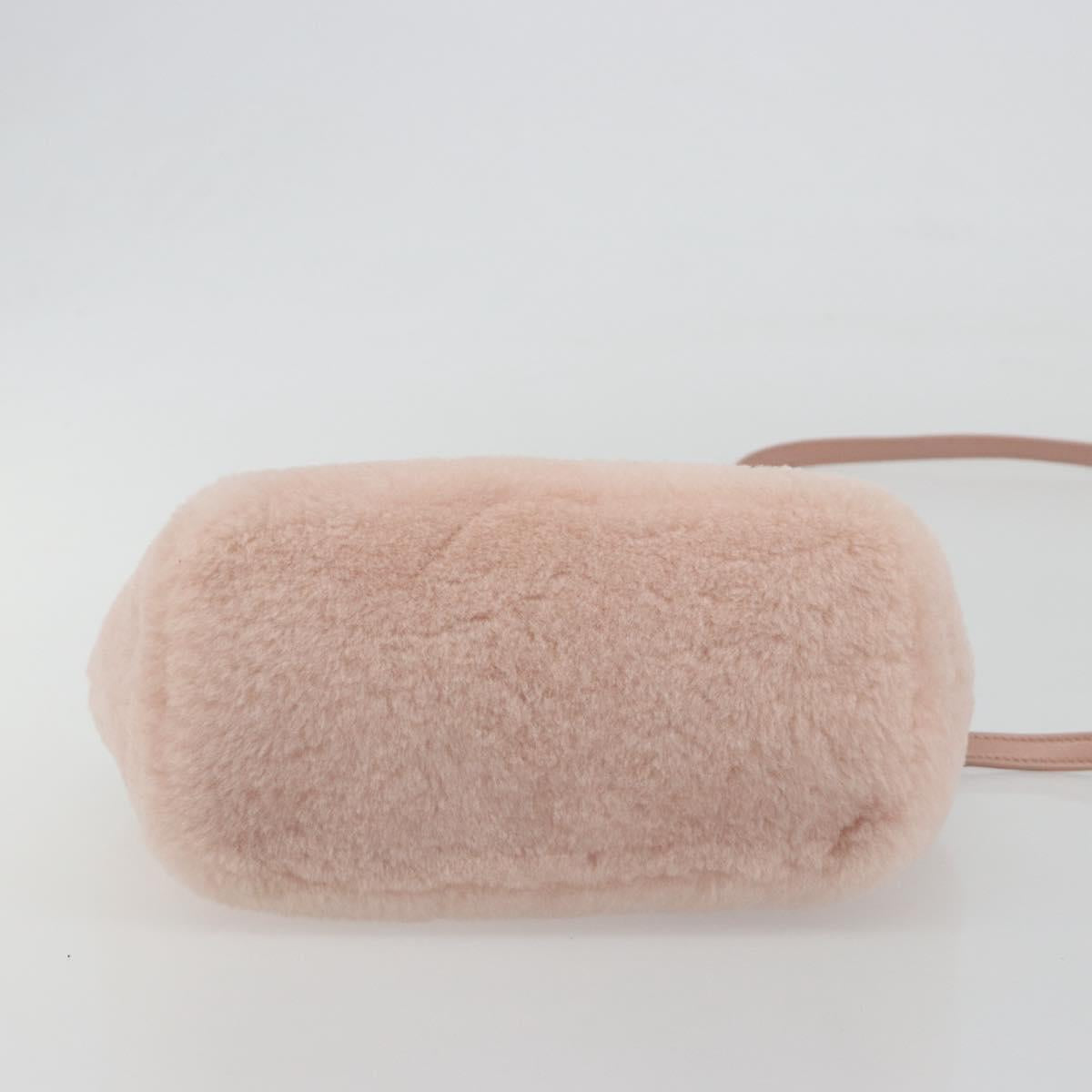Miu Miu Hand Bag Fur 2way Pink Gold Tone Auth 191761SM