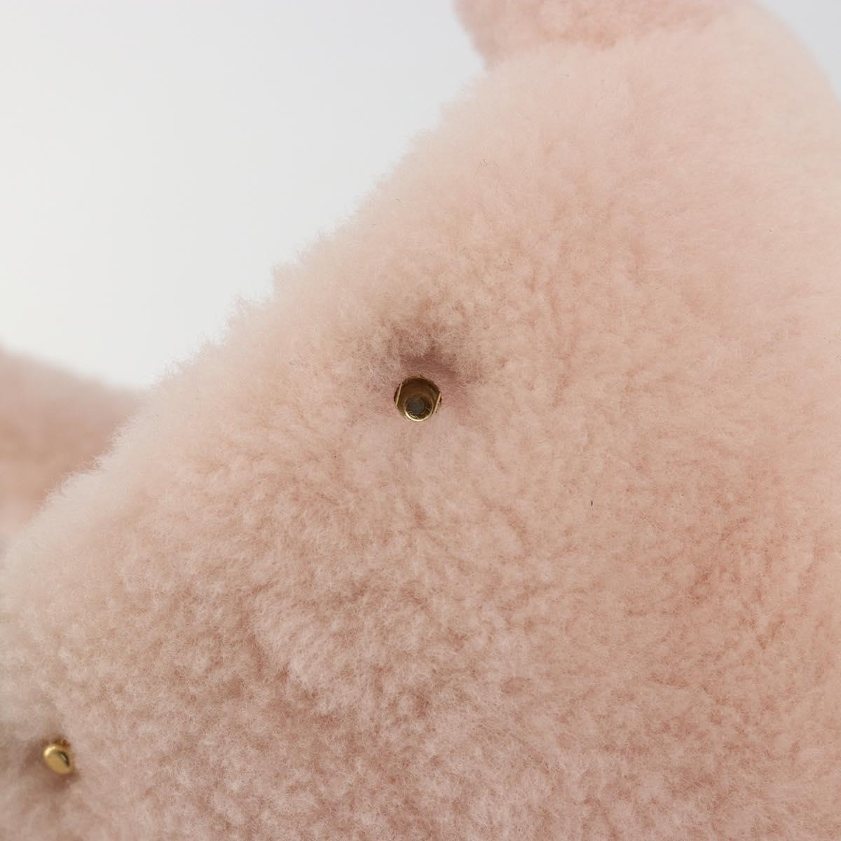 Miu Miu Hand Bag Fur 2way Pink Gold Tone Auth 191761SM