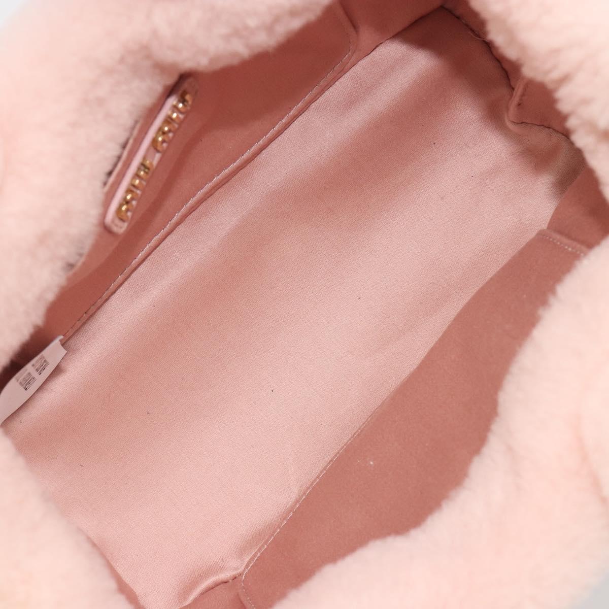 Miu Miu Hand Bag Fur 2way Pink Gold Tone Auth 191761SM