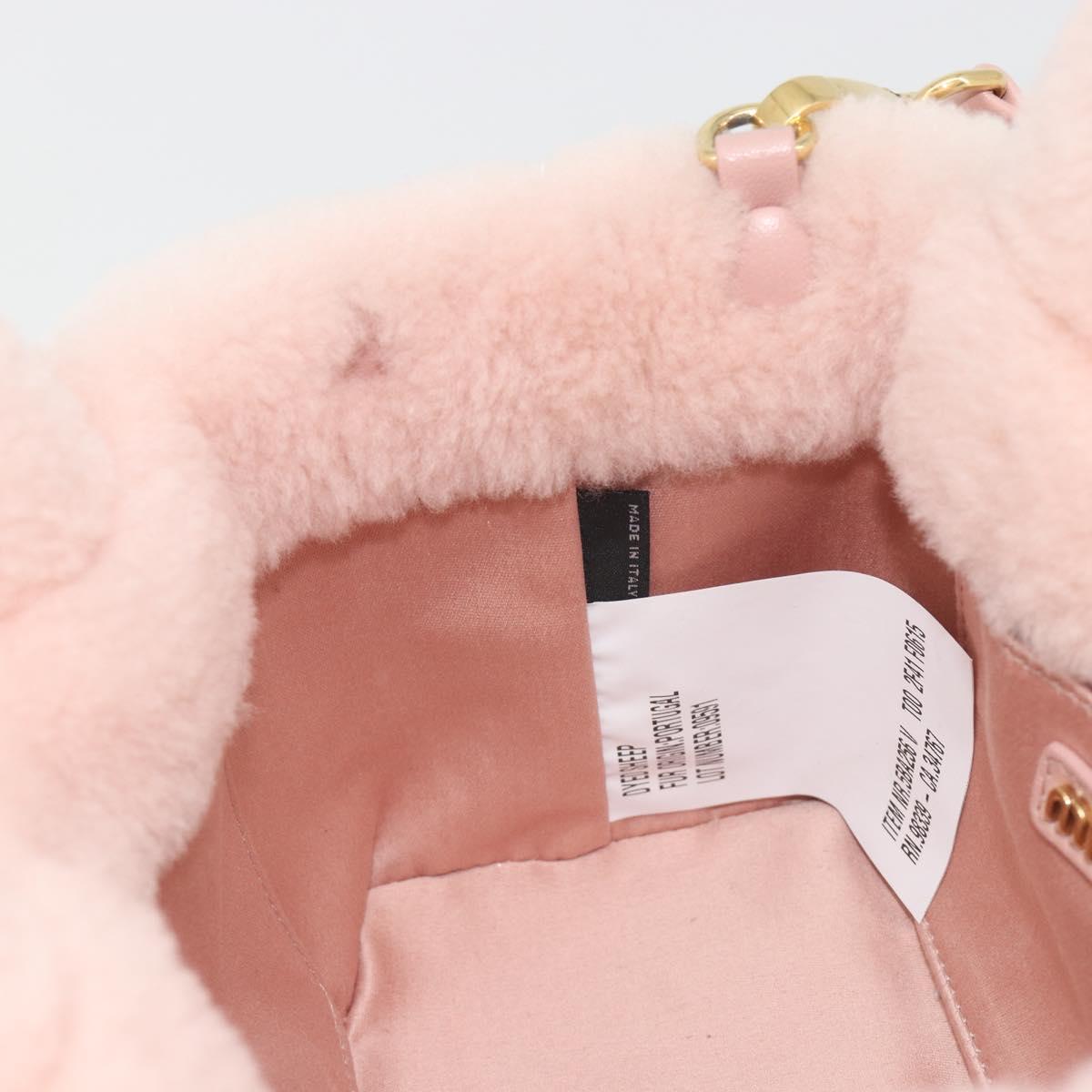 Miu Miu Hand Bag Fur 2way Pink Gold Tone Auth 191761SM