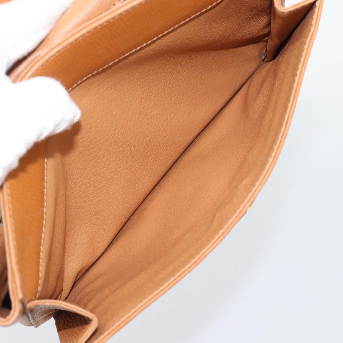 CELINE Circle Shoulder Bag Leather Brown Gold Tone Auth 191769