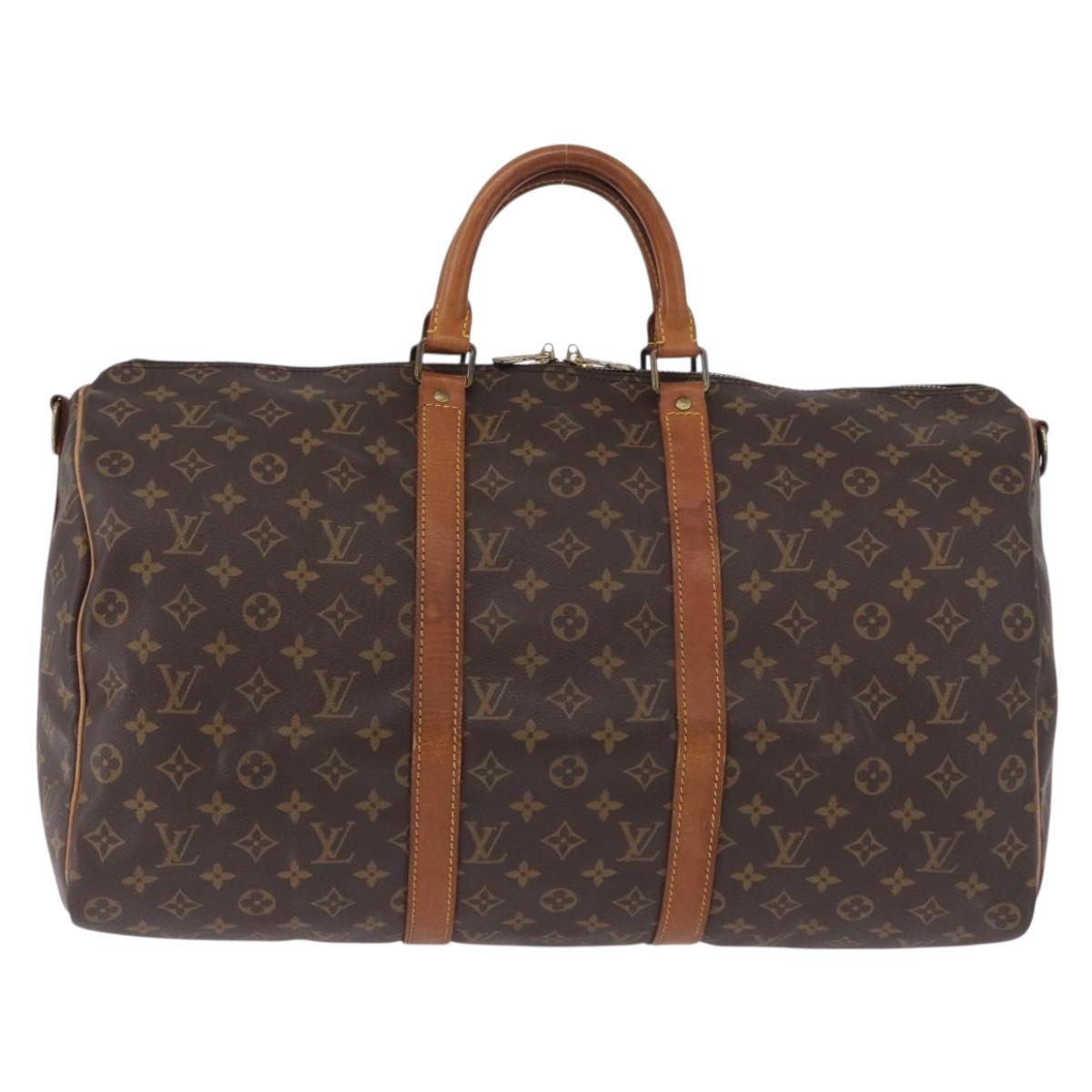 LOUIS VUITTON Monogram Keepall Bandouliere 50 Boston Bag M41416 LV Auth 191775A