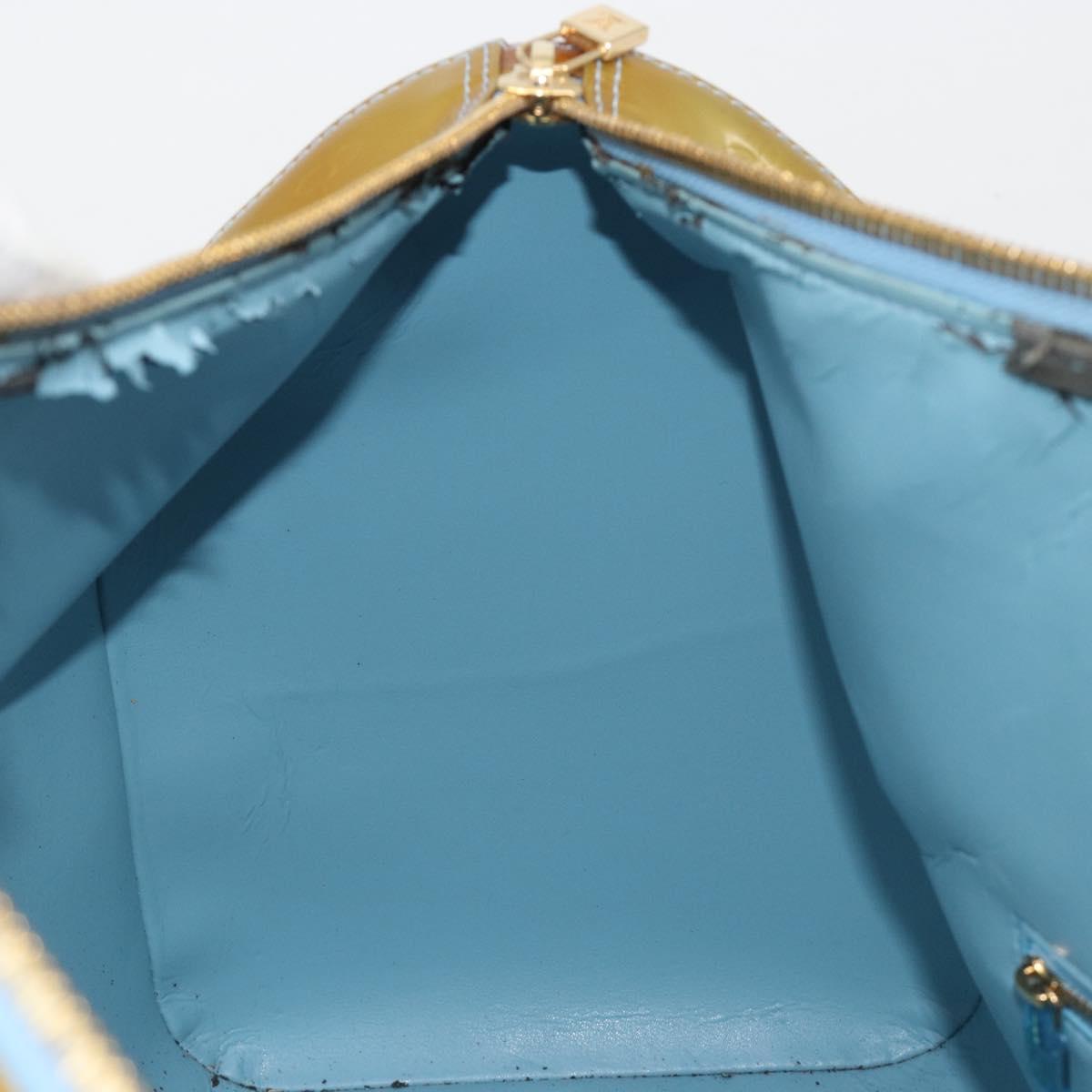 LOUIS VUITTON Monogram Vernis Mercer Boston Bag Baby Blue M91001 LV Auth 191782