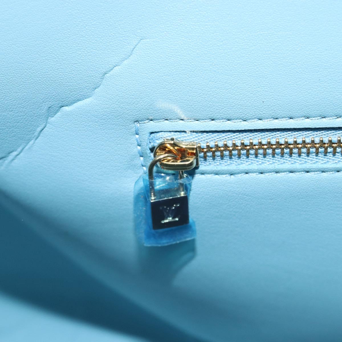 LOUIS VUITTON Monogram Vernis Mercer Boston Bag Baby Blue M91001 LV Auth 191782