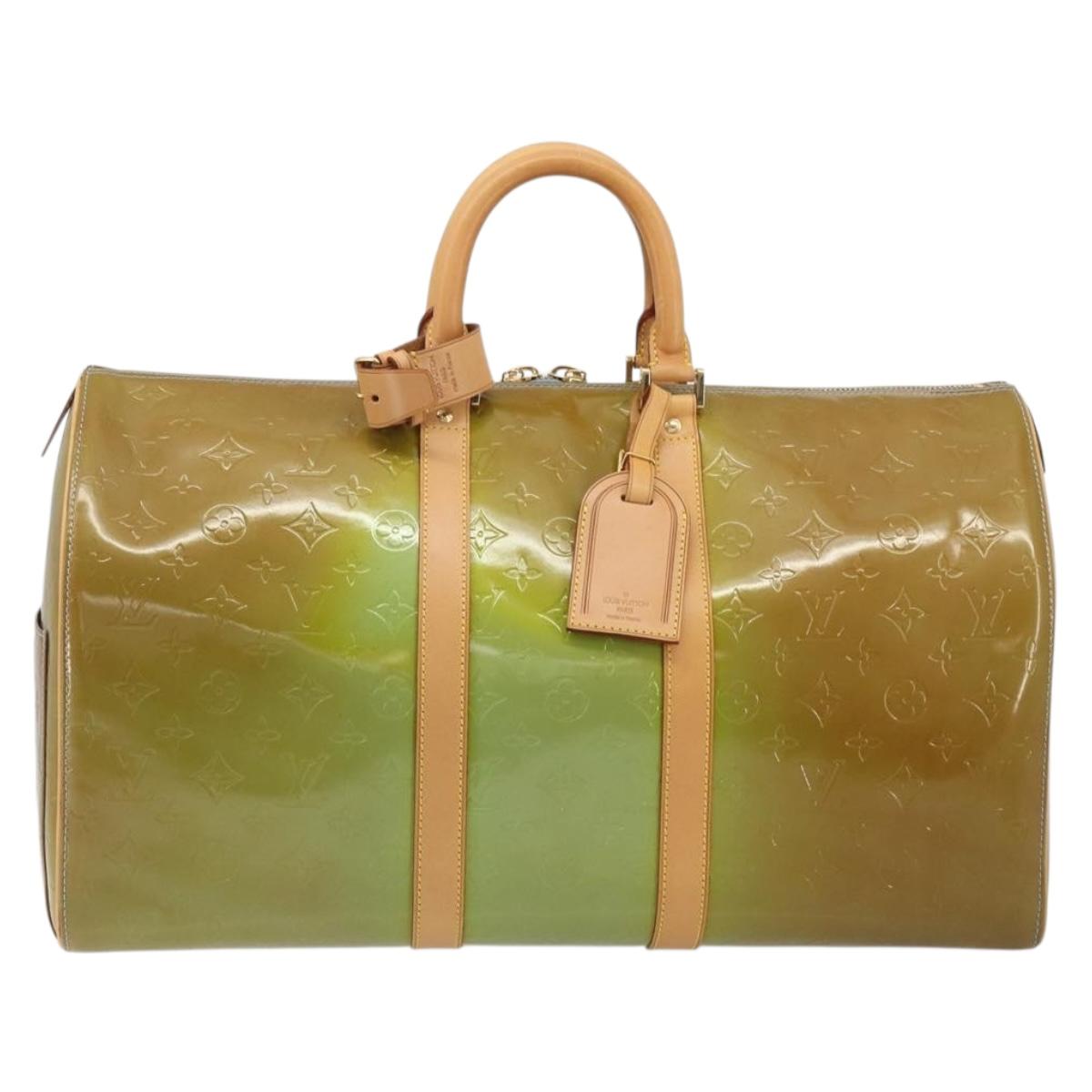 LOUIS VUITTON Monogram Vernis Mercer Boston Bag Baby Blue M91001 LV Auth 191782