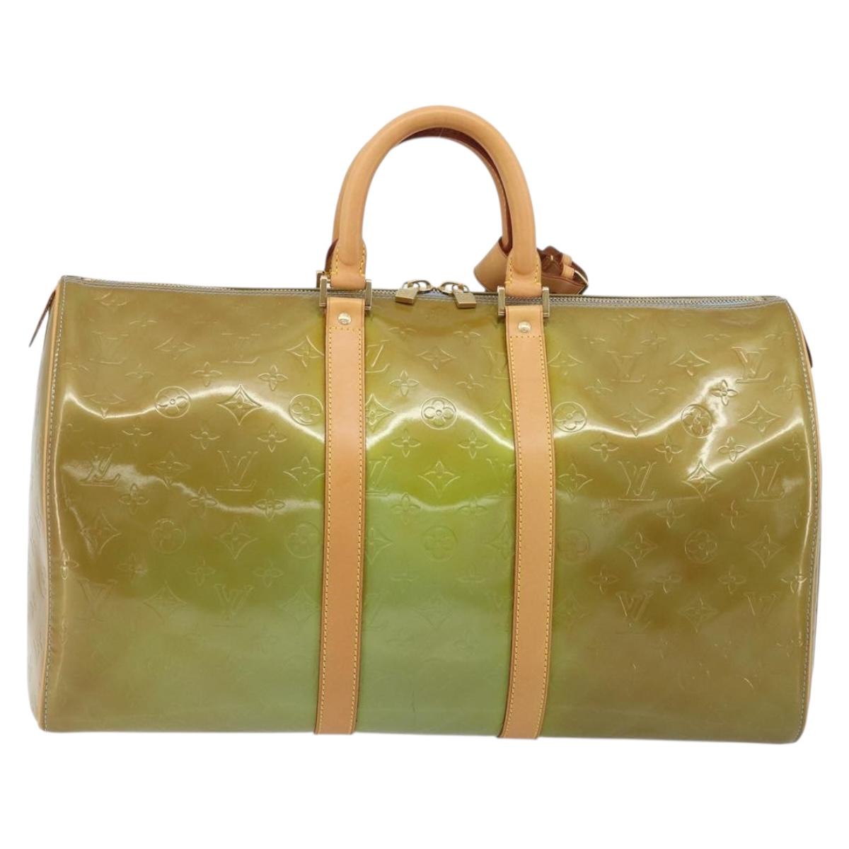 LOUIS VUITTON Monogram Vernis Mercer Boston Bag Baby Blue M91001 LV Auth 191782