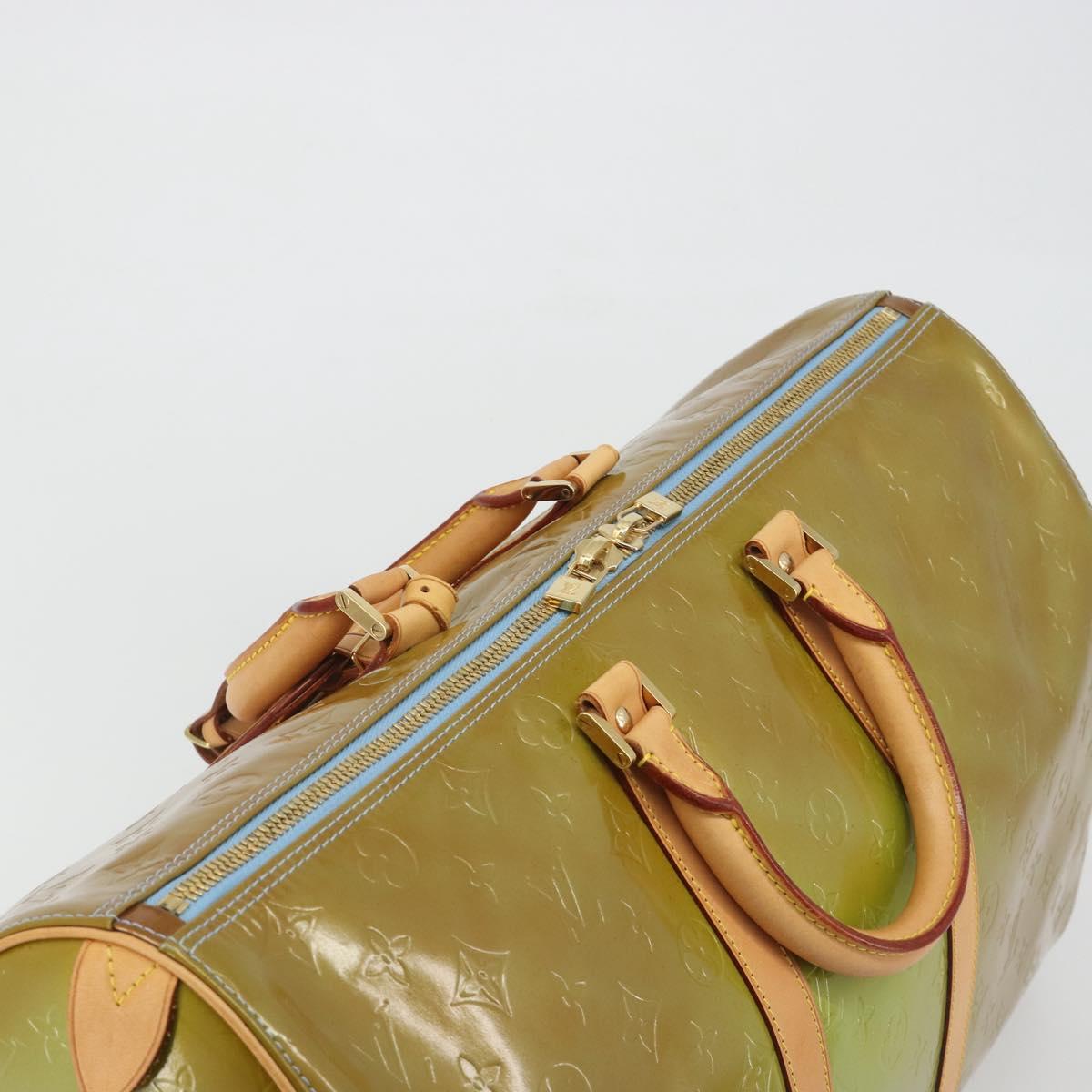 LOUIS VUITTON Monogram Vernis Mercer Boston Bag Baby Blue M91001 LV Auth 191782