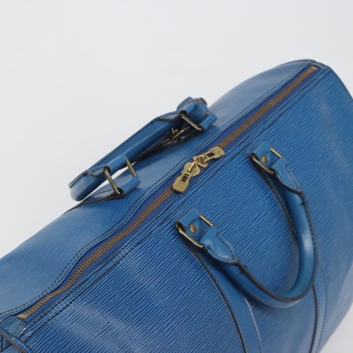 LOUIS VUITTON Epi Keepall 55 Boston Bag Blue M42955 LV Auth 191783A