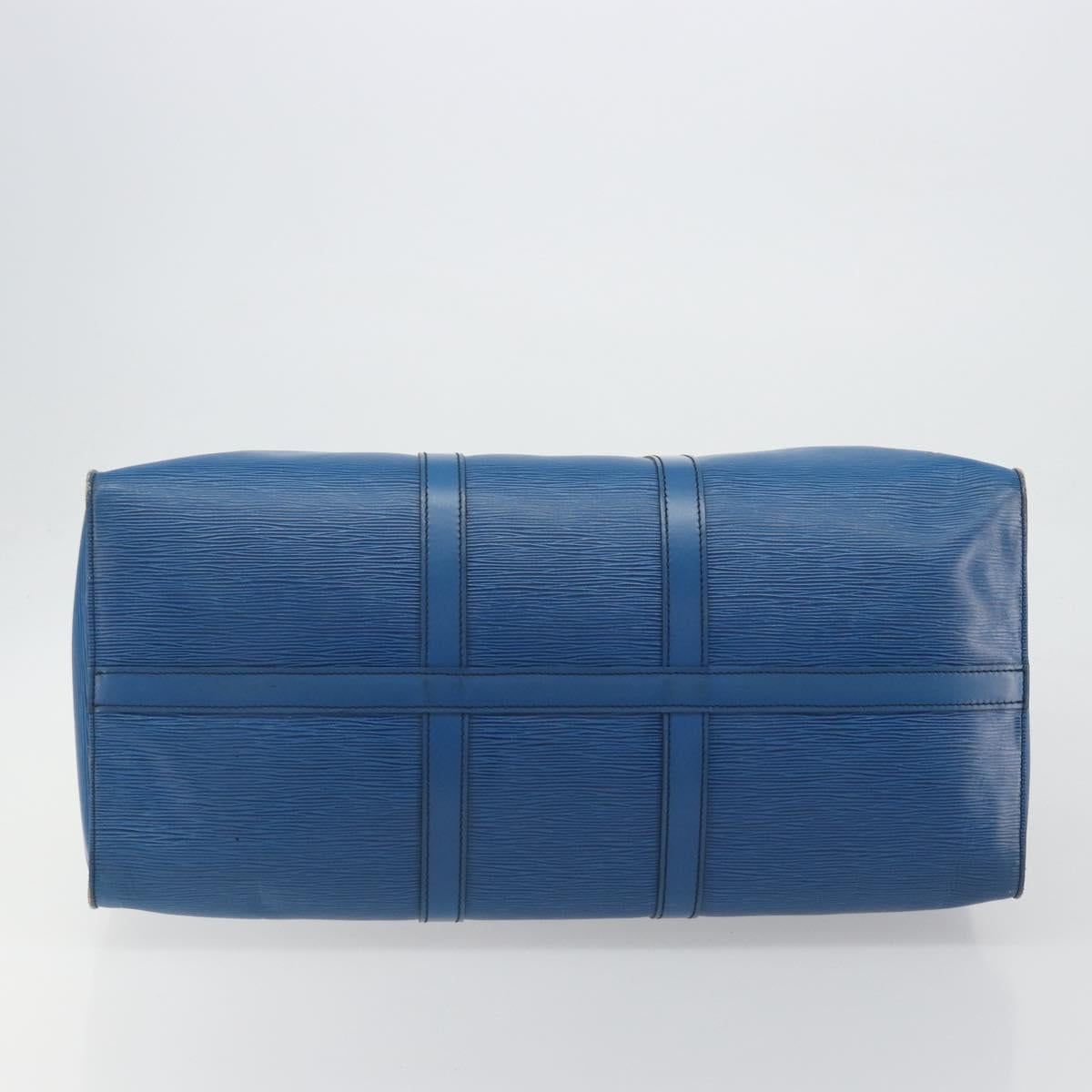 LOUIS VUITTON Epi Keepall 55 Boston Bag Blue M42955 LV Auth 191783A