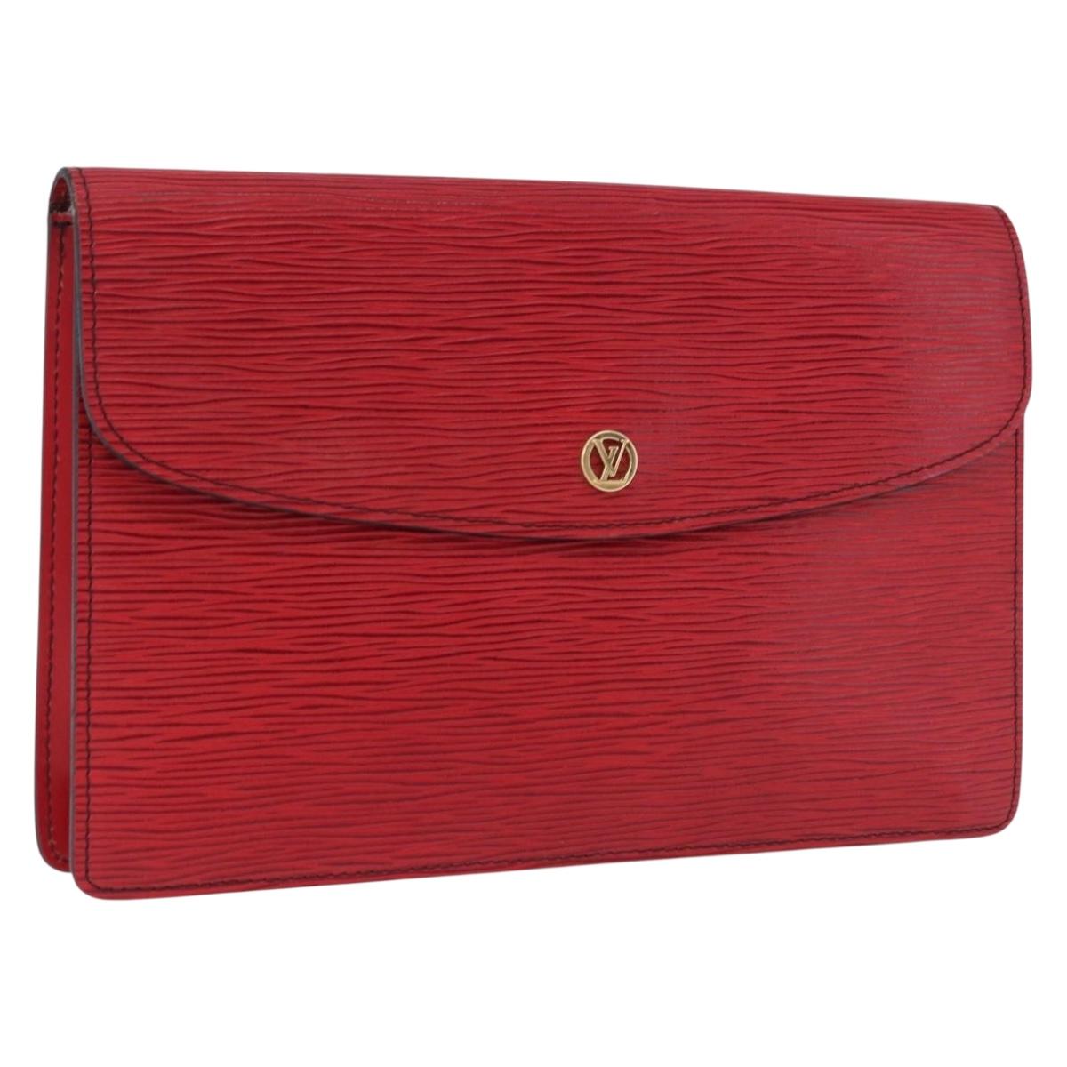 LOUIS VUITTON Epi Montaigne 27 Clutch Bag Red M52657 LV Auth 191784A