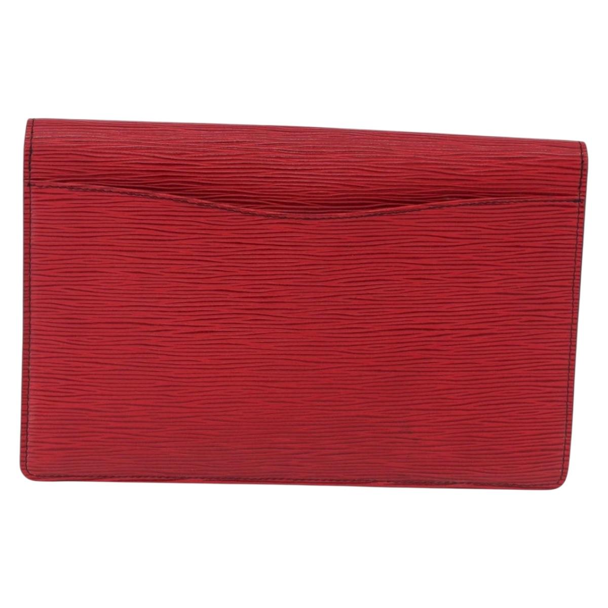 LOUIS VUITTON Epi Montaigne 27 Clutch Bag Red M52657 LV Auth 191784A