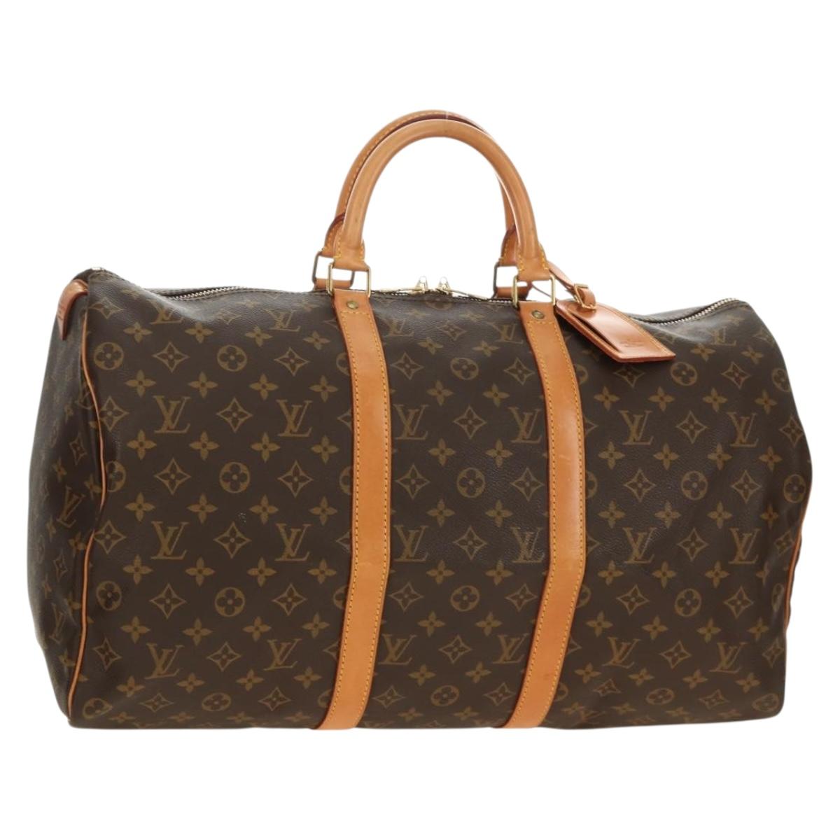 LOUIS VUITTON Monogram Keepall 50 Boston Bag M41426 LV Auth 191786V