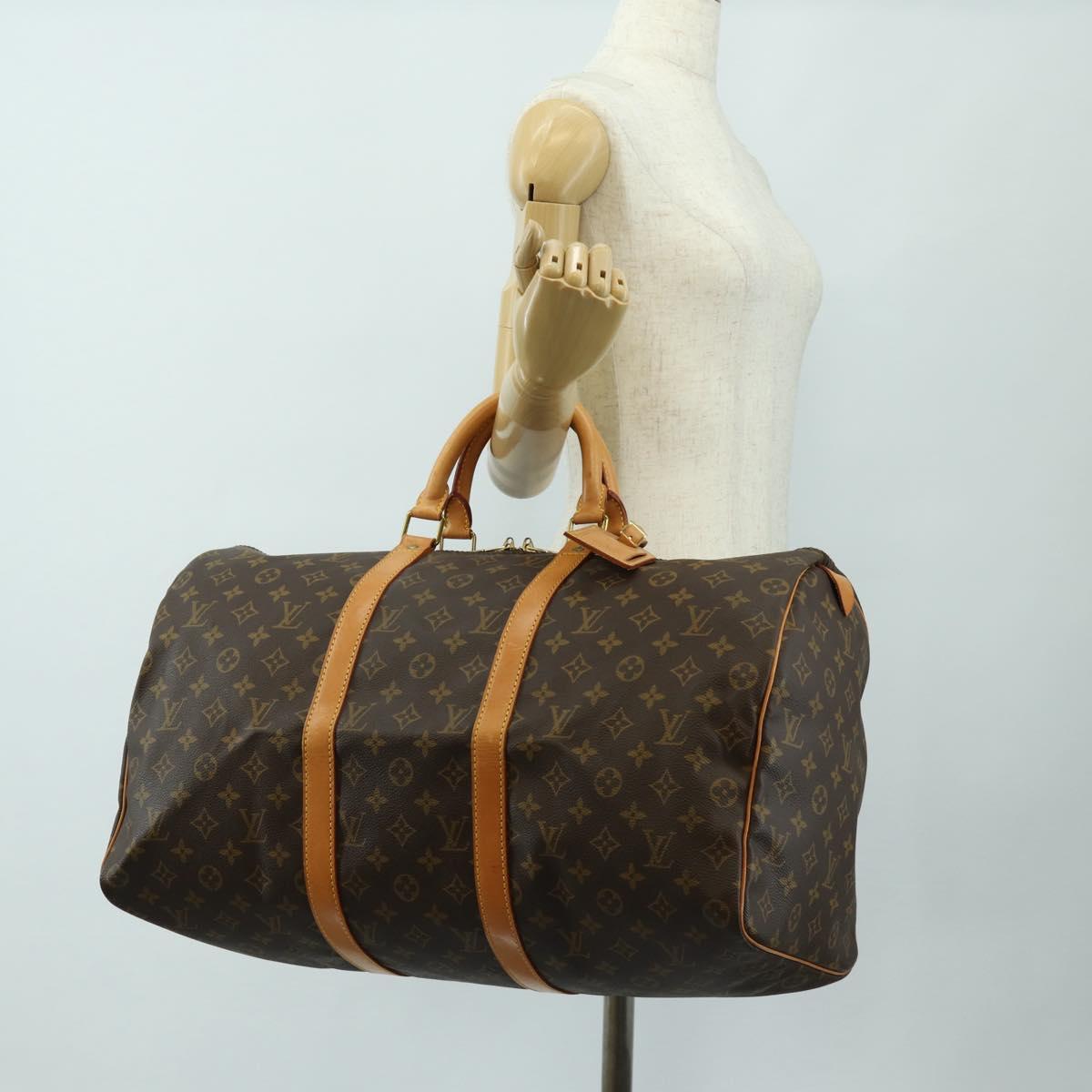 LOUIS VUITTON Monogram Keepall 50 Boston Bag M41426 LV Auth 191786V