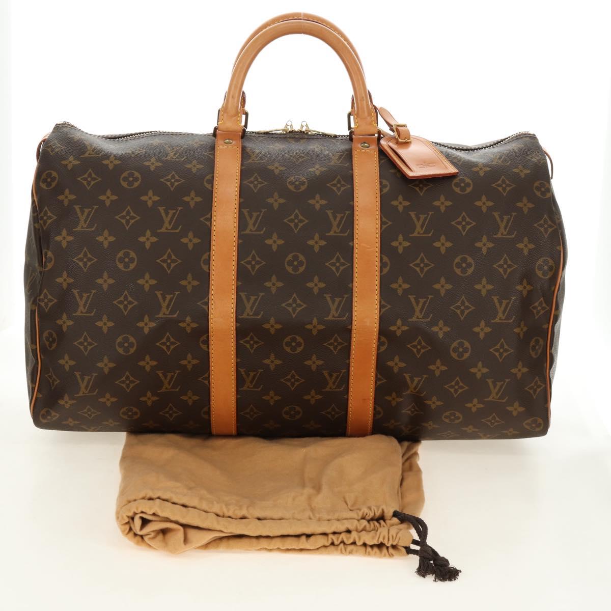 LOUIS VUITTON Monogram Keepall 50 Boston Bag M41426 LV Auth 191786V
