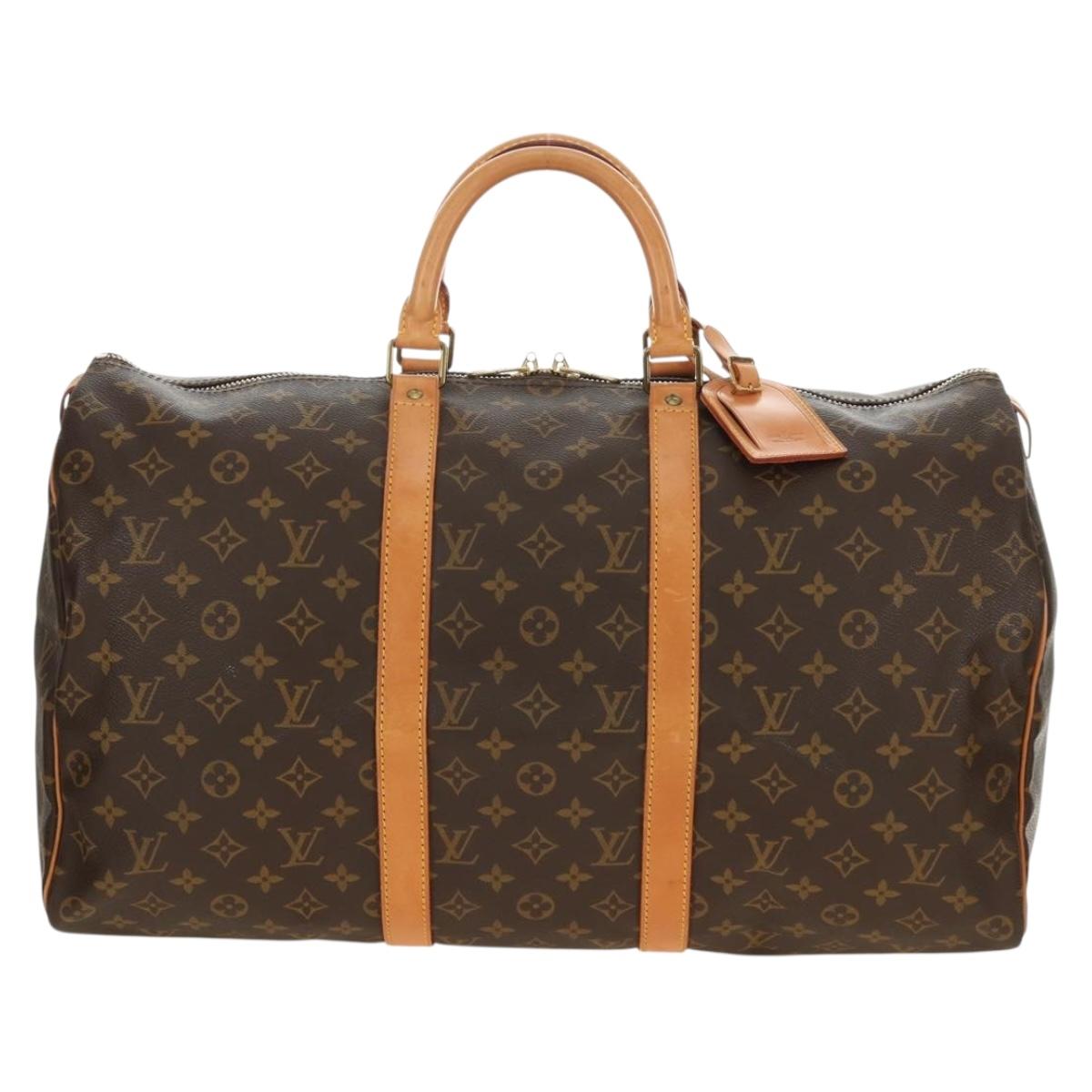 LOUIS VUITTON Monogram Keepall 50 Boston Bag M41426 LV Auth 191786V
