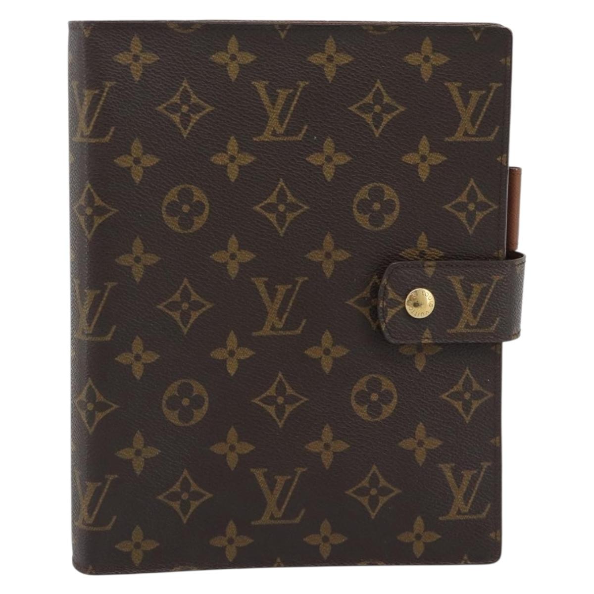 LOUIS VUITTON Monogram Agenda GM Day Planner Cover R20006 LV Auth 191788