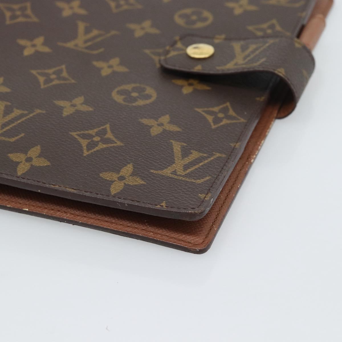 LOUIS VUITTON Monogram Agenda GM Day Planner Cover R20006 LV Auth 191788