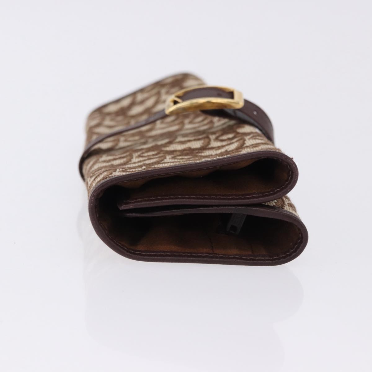Christian Dior Trotter Canvas Accessory Case Brown Gold Tone Auth 191790V