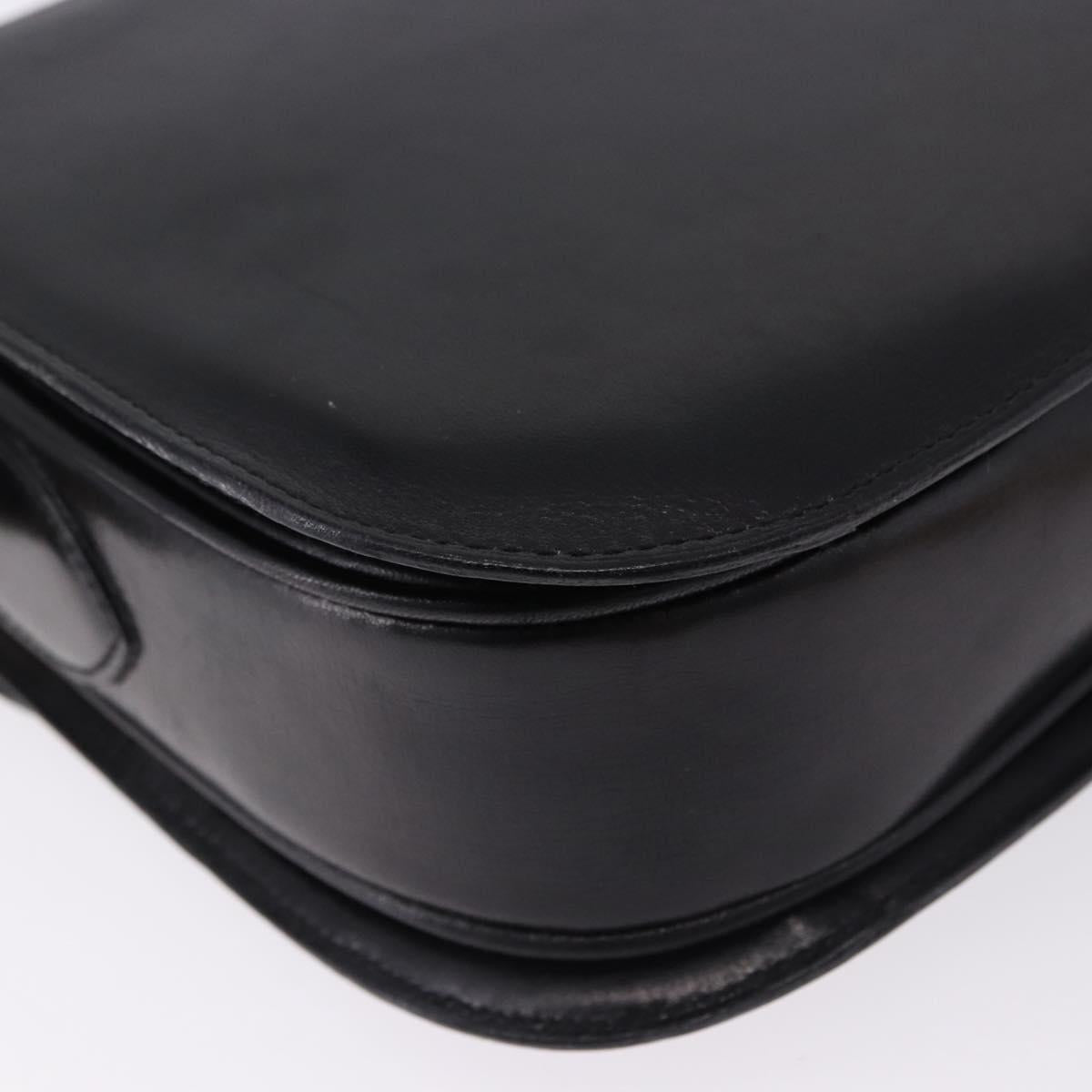 CELINE Horse Carriage Shoulder Bag Leather Black Auth 191795