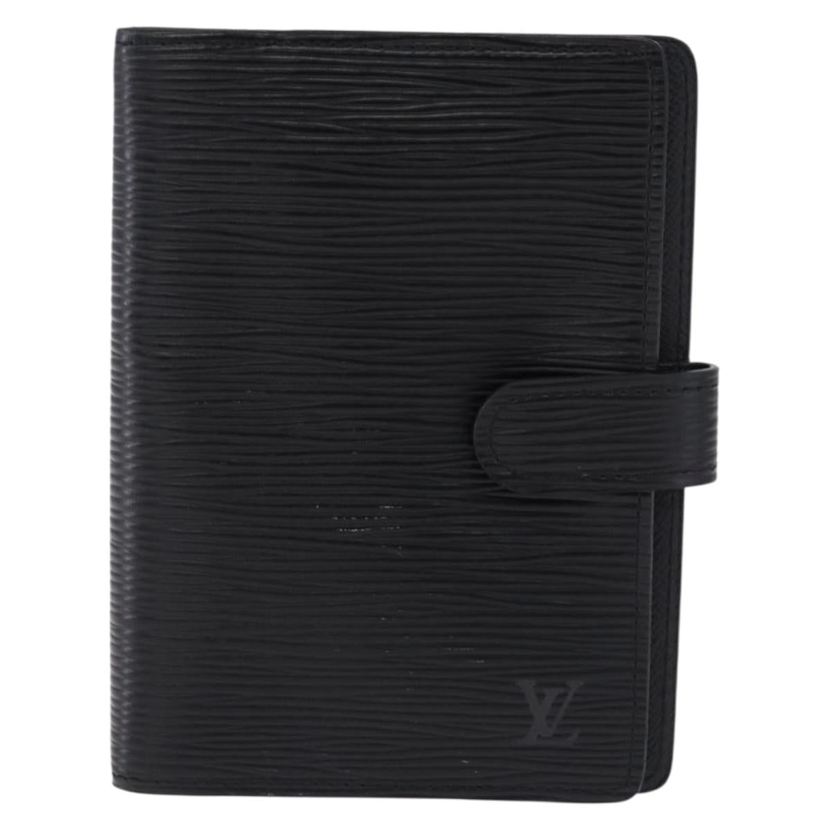 LOUIS VUITTON Epi Agenda PM Day Planner Cover Black R20052 LV Auth 191796