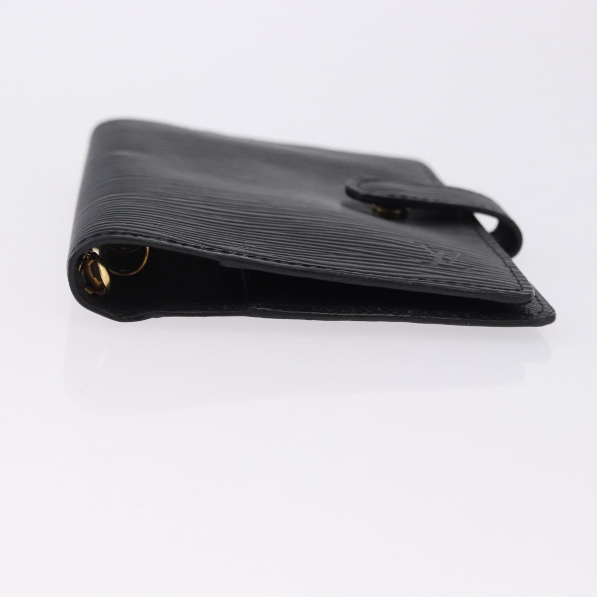 LOUIS VUITTON Epi Agenda PM Day Planner Cover Black R20052 LV Auth 191796