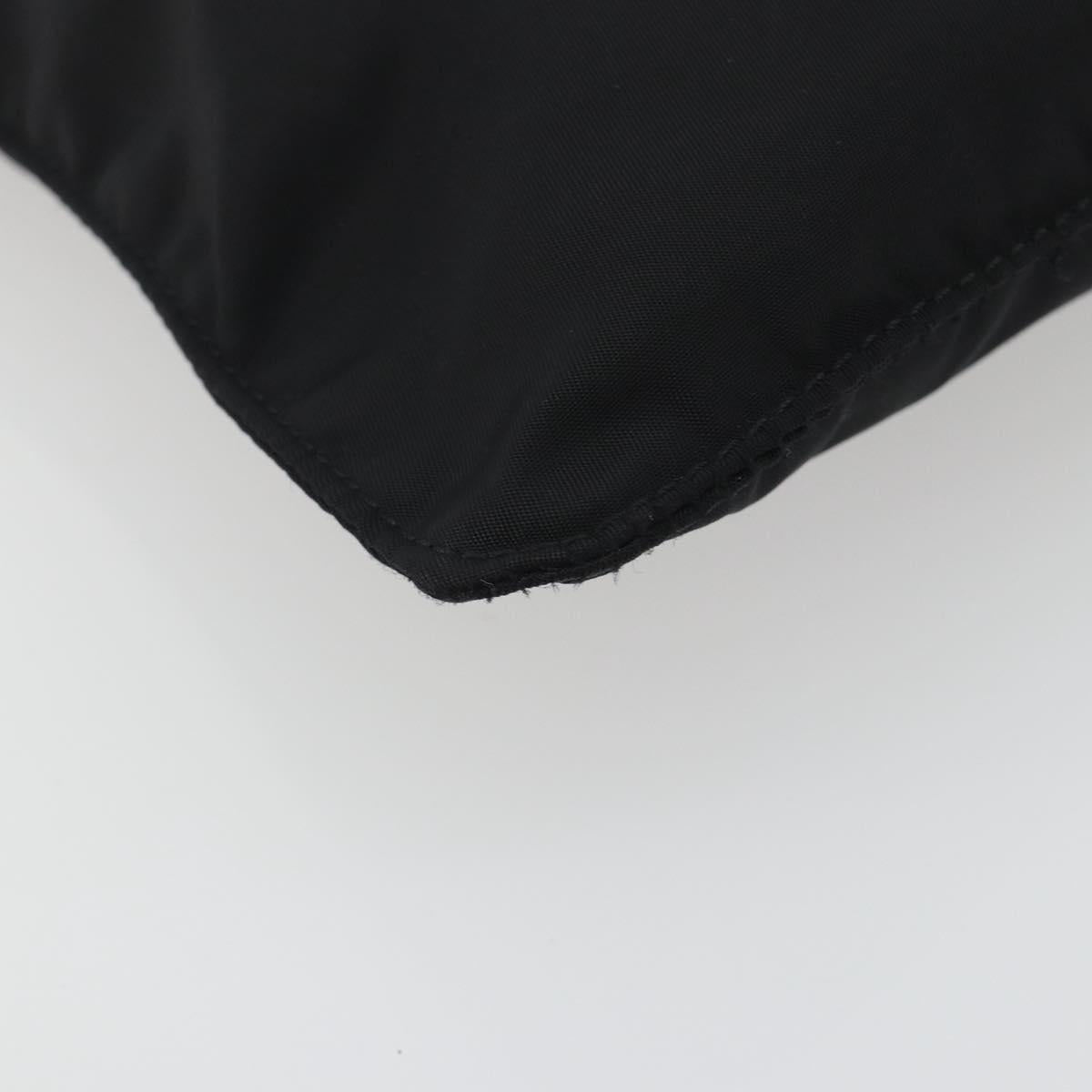 PRADA Shoulder Bag Nylon Black Silver Auth 191800V