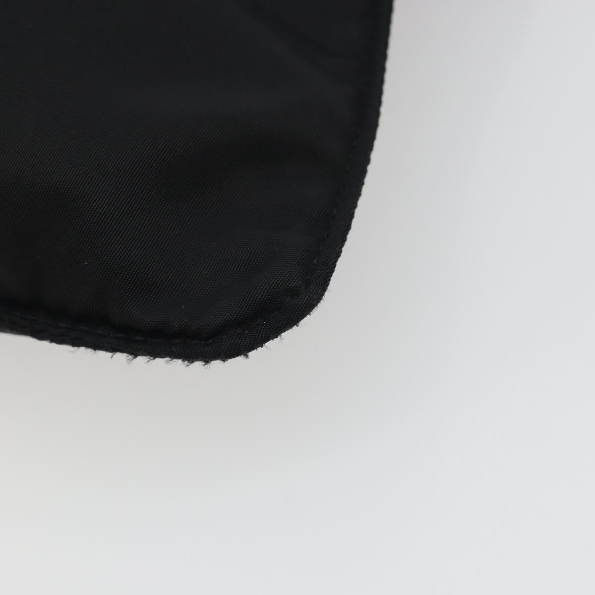PRADA Shoulder Bag Nylon Black Silver Auth 191800V