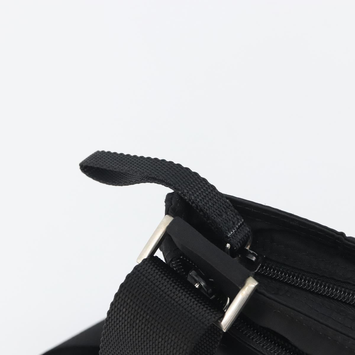 PRADA Shoulder Bag Nylon Black Silver Auth 191800V