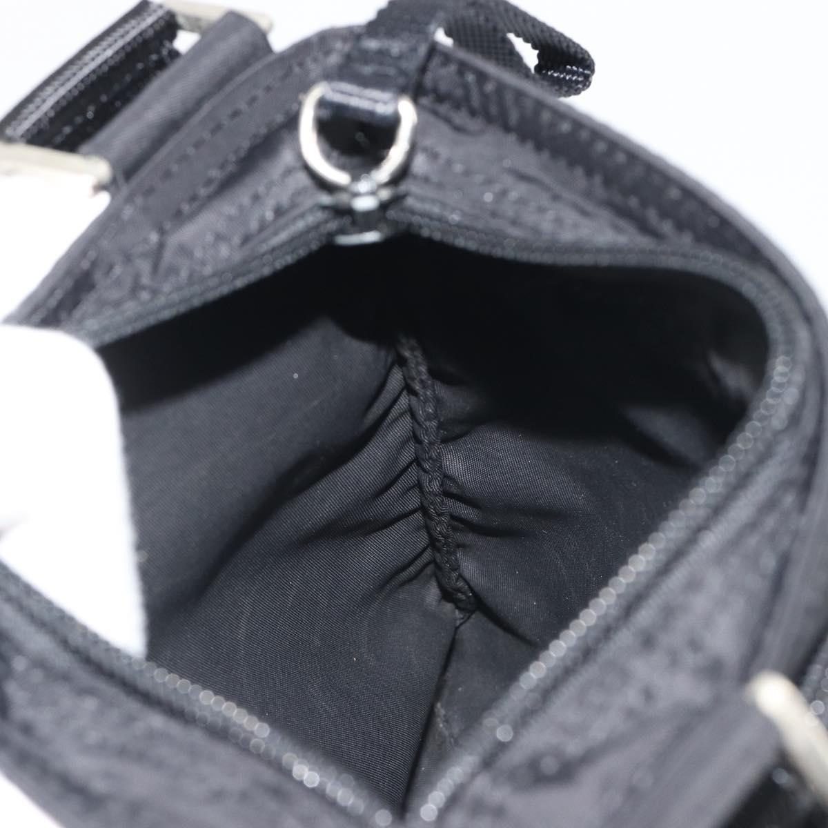 PRADA Shoulder Bag Nylon Black Silver Auth 191800V