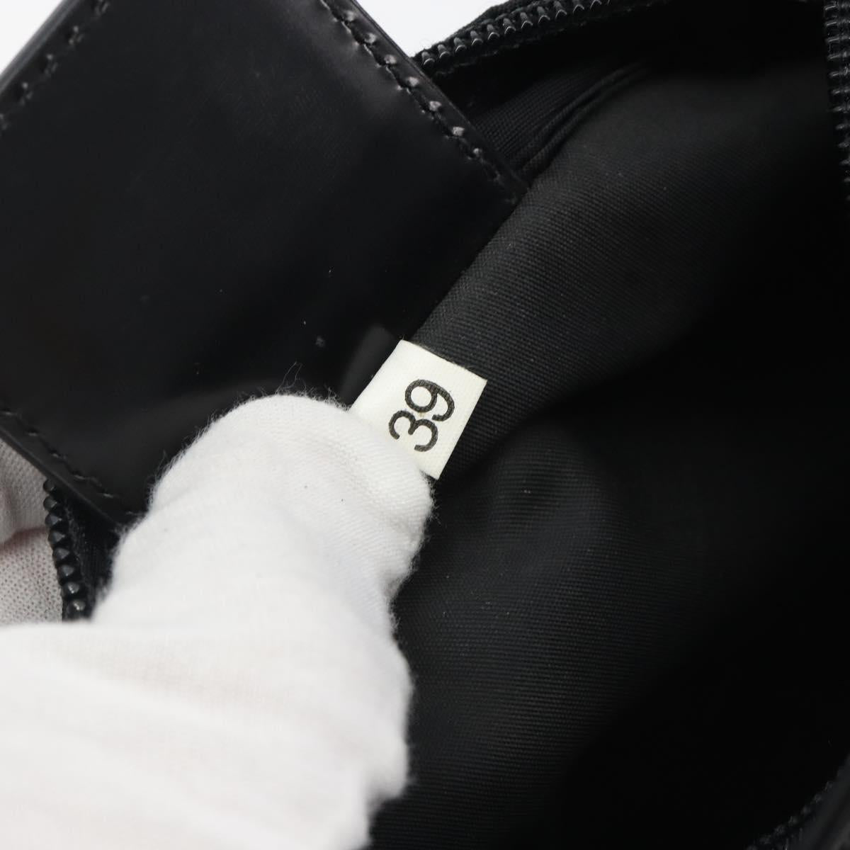 PRADA Shoulder Bag Nylon Black Silver Auth 191800V