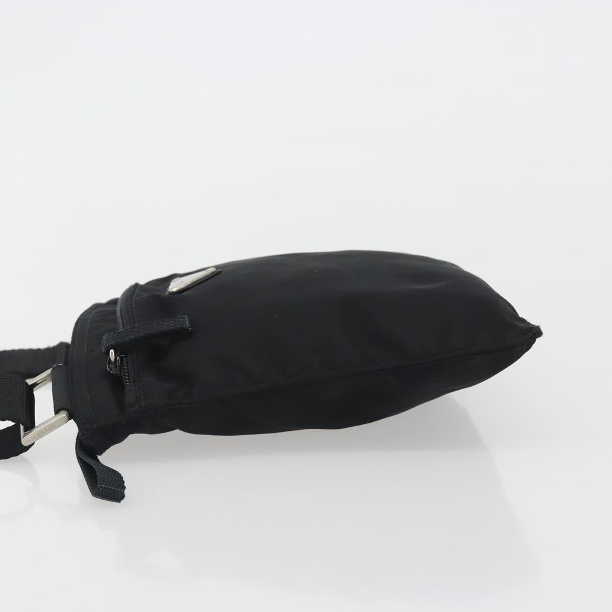 PRADA Shoulder Bag Nylon Black Silver Auth 191800V