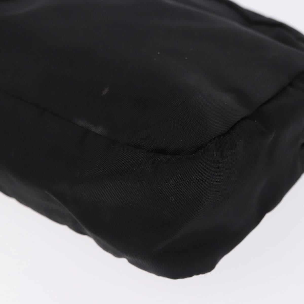 PRADA Pouch Nylon Black Silver Auth 191801