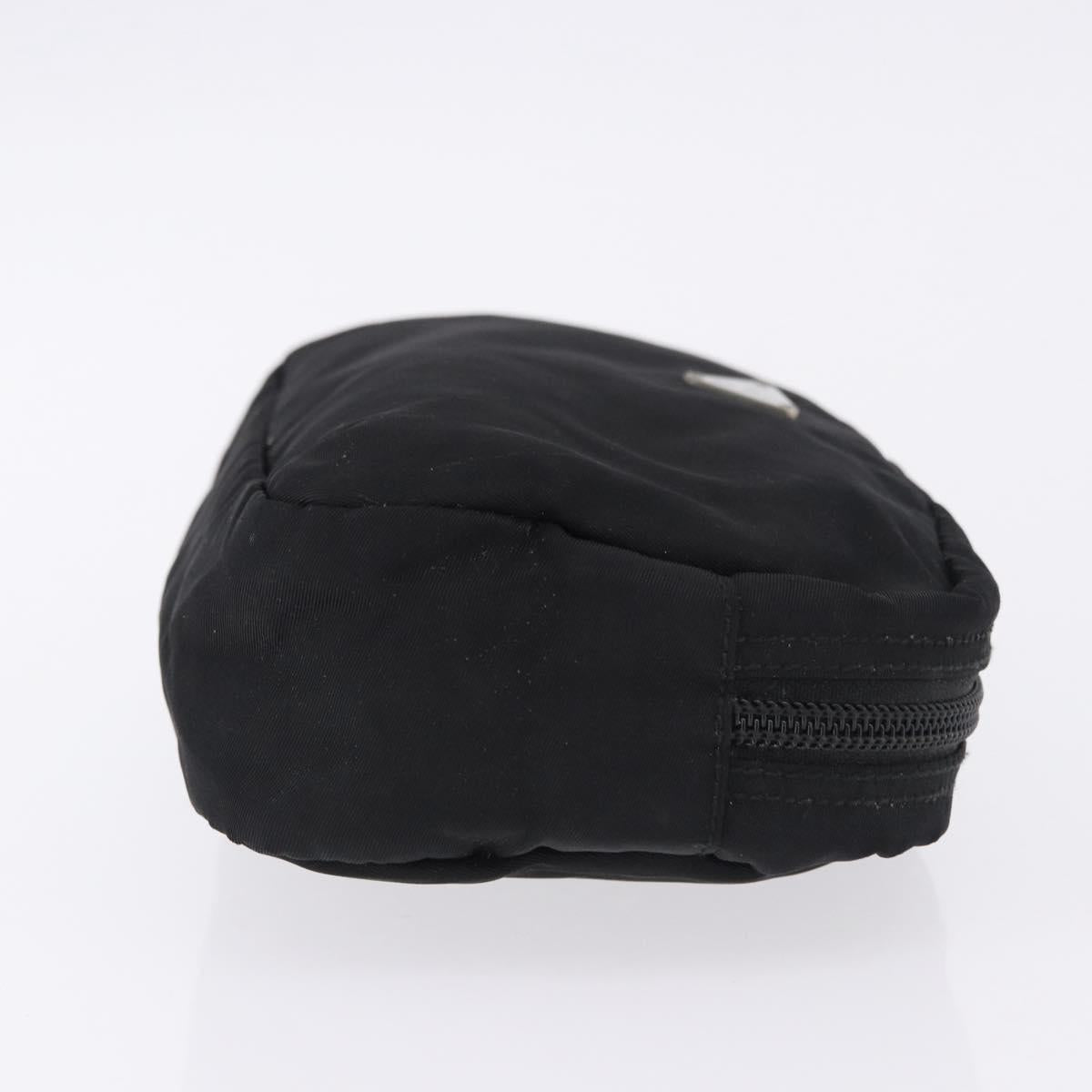 PRADA Pouch Nylon Black Silver Auth 191801