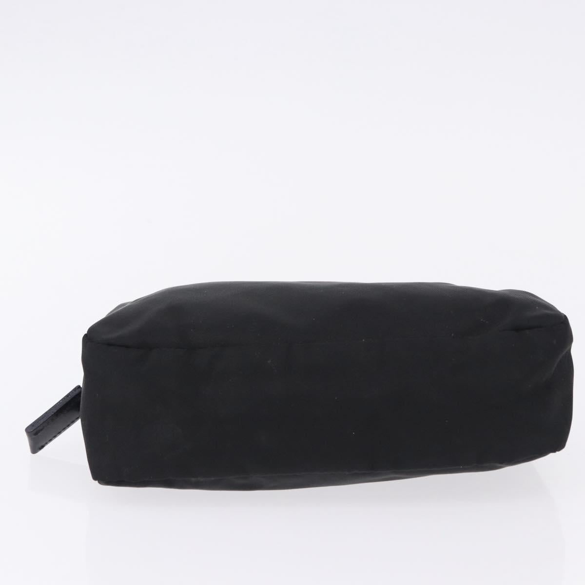 PRADA Pouch Nylon Black Silver Auth 191801