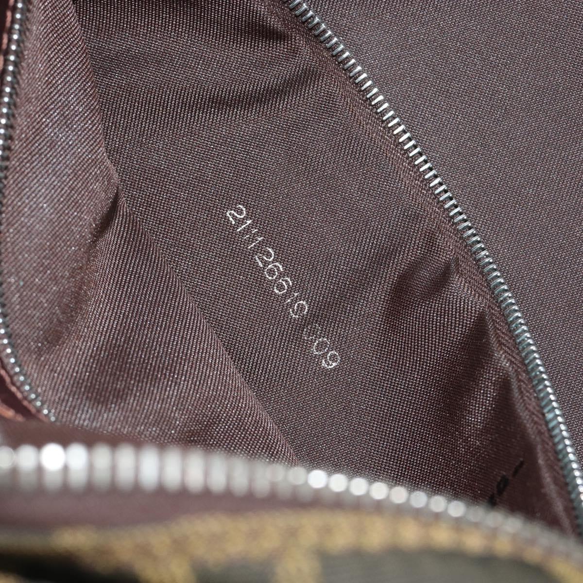 FENDI Zucca Canvas Tote Bag Brown Silver Auth 191803A