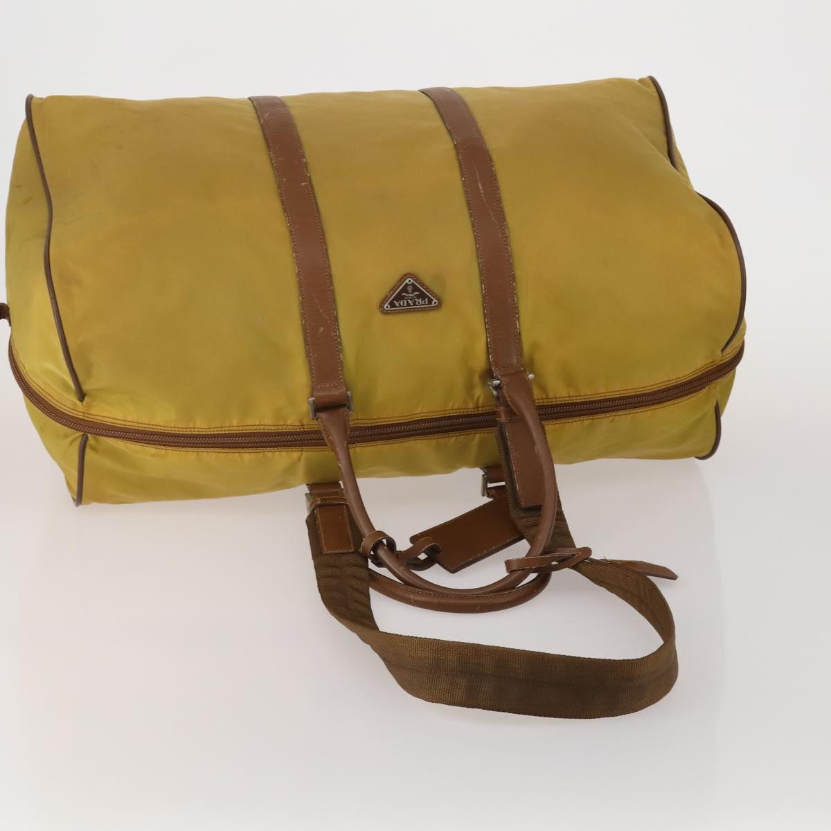 PRADA Boston Bag Hand Bag Nylon 3 Set Khaki Blue Auth 191805