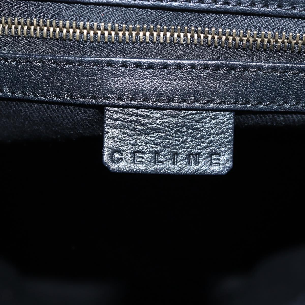 CELINE Macadam Canvas Tote Bag PVC Leather Black Gold Auth 191814V